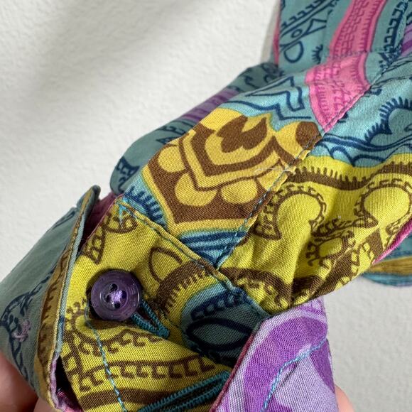 Etro Milano Womens 40/4 US Button Up Shirt Blouse Green Paisley Long Sleeves - Picture 6 of 9